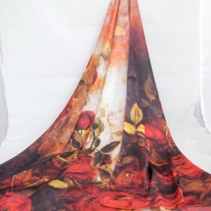 Roses on Silk and Cashmere Scarf/Shawl