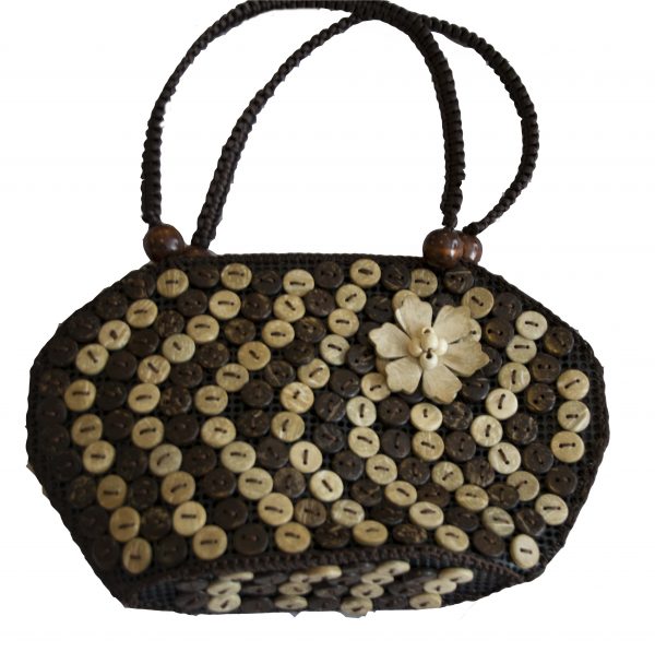 Coconut Shell Bag (Brown and White)